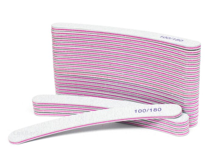 Zestaw Mega Hurt - 500 sztuk pilników do paznokci zebra banan 100/180