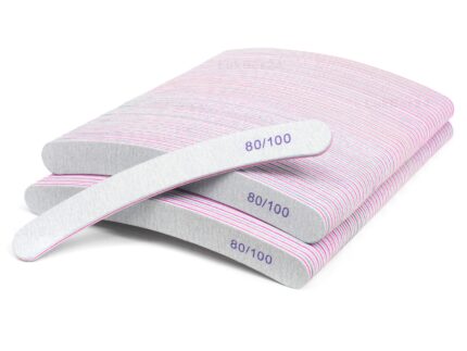 Kompaktowy zestaw: 50 x Pilnik do paznokci zebra prosty 80/100