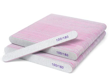 Kompaktowy zestaw: 50 x Pilnik do paznokci zebra prosty 100/180